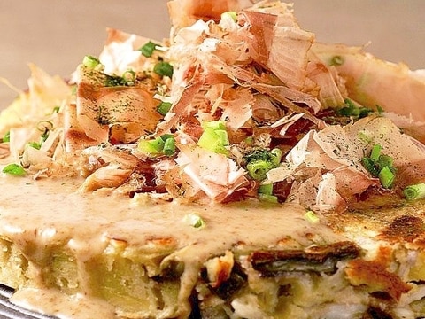 だし汁は「かき醤油」で!秋野菜のホクホクお好み焼き